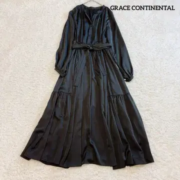 새상품급 그레이스 콘티넨탈 24AW 실키 카프탄 원피스 38 블랙