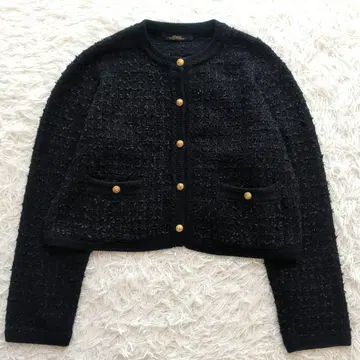 23AW 저널 스탠다드 신형 TWEEDY 니트 자켓 블랙