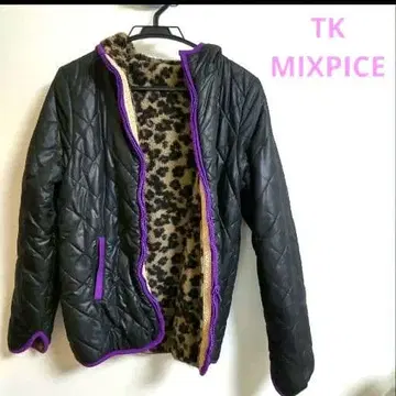 TK MIXPICE 리버서블 자켓 블랙/레오파드 점퍼