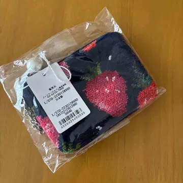 페이러 키&카드 파우치 라브러리 스트로베리 도트 네이비