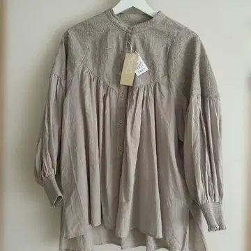 studioCLIP 자수 긴팔 셔츠 그레이지 프리 사이즈