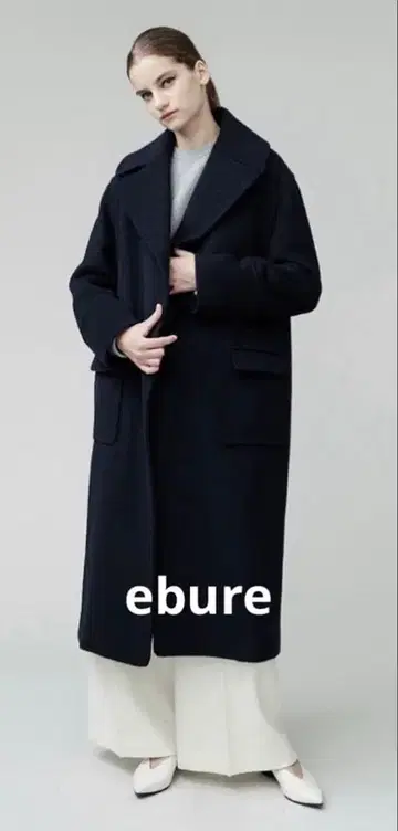 ebure 비버 멜톤 롱 코트