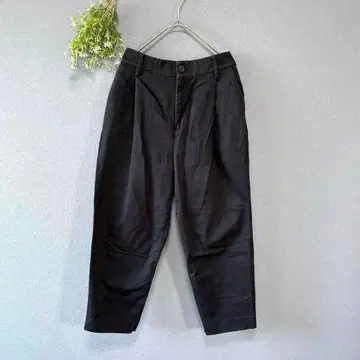 슬로브 이에나 [S] 쿨 캐주얼 면 100 프론트 턱 크롭 팬츠