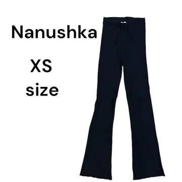 나누슈카 리브 니트 팬츠 플레어 팬츠 블랙 여성용 XS 1910