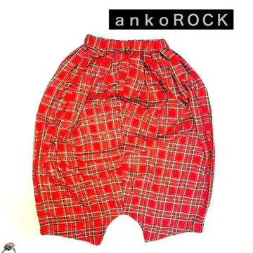 ankoROCK 빨간색 체크 사루엘 팬츠 앙코록
