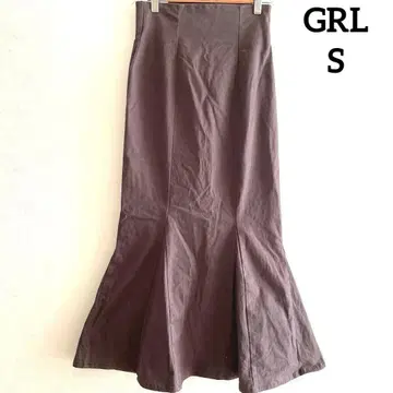 GRL 그레일 S 머메이드 롱 스커트 슬릿 입고 S 브라운