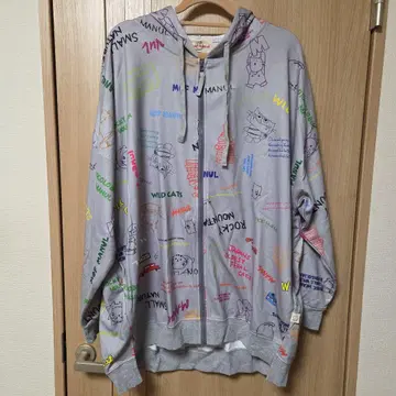 mof manul 모프마누르 올 패턴 디자인 후드티 그레이