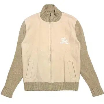 FRENCH CONNECTION 소매 니트 스타디움 점퍼 바시티 자켓