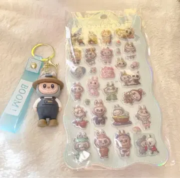 LABUBU BONBON DROPS 스티커 & 키링 세트