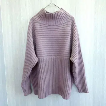 로페피크닉 상의 니트 스웨터 하이넥 퍼플 M 가을/겨울