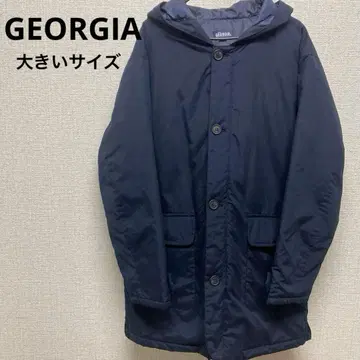 GEORGIA 조지아 네이비 후드 부착 코트 빅 사이즈