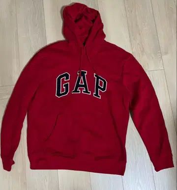 GAP 레드 후드 부착 후드티 빨간색 M 사이즈