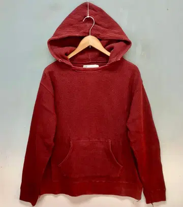 68 & BROTHERS 도톰 서멀 원단 후가공 후드티 크림슨 L