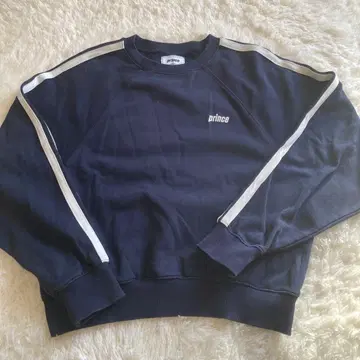 새상품급 프린스 prince 트랙 풀오버 라인 맨투맨 숏 기장