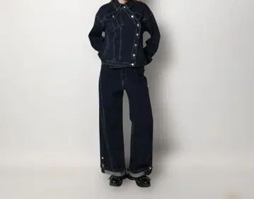 GU x rokh 콜라보 데님 셋업 M 사이즈