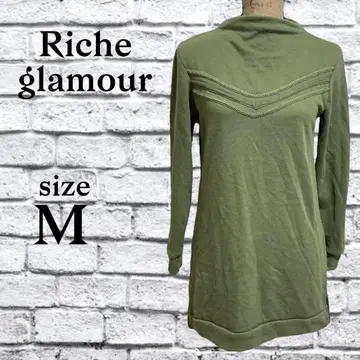 B47 리셰 글래머 [ M ] 상의 트레이닝복 튜닉 기장 긴팔 카키