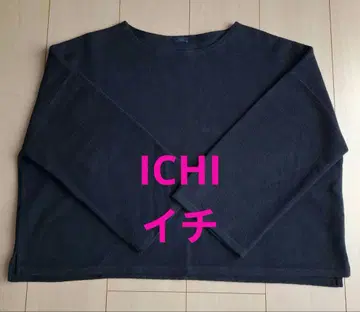 이치 ichi 기모 코튼 100% 와이드 풀오버 블랙