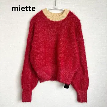 miette 미엘뜨 새상품 믹스 샤기 볼륨 슬리브 니트