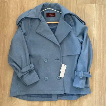 UR 더블 브레스트 피 코트 라이트 블루