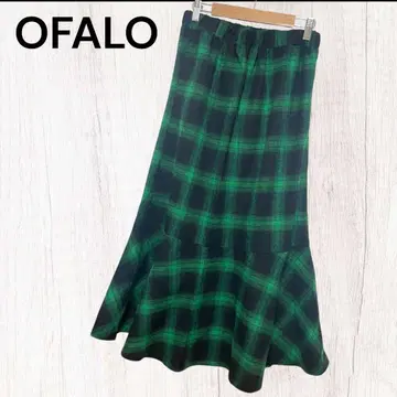 [오파로] 머메이드 롱 스커트 (M) 체크 플란넬 풀 허리밴딩