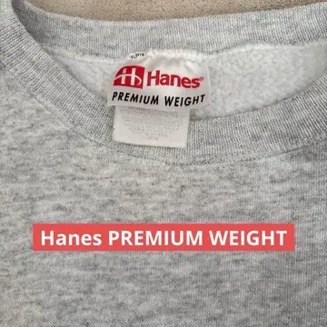 90s 헤인즈 프리미엄 웨이트 USA제 맨투맨 그레이 OVY