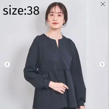 유나이티드 애로우즈 펄 모티브 페플럼 블라우스