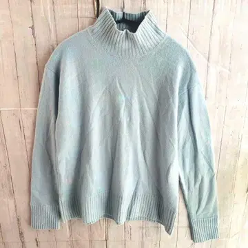 23구 울 캐시미어 하이넥 니트 스카이블루