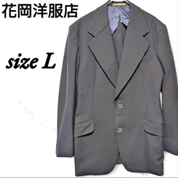 하나오카 양복점 테일러드 자켓 블랙 L 슬릿 체크 무늬 오피스