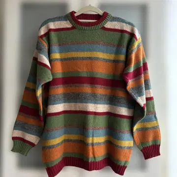 베네통 컬러풀 스트라이프 니트 스웨터