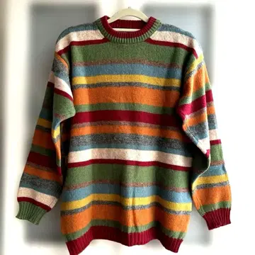 베네통 컬러풀 스트라이프 니트 스웨터