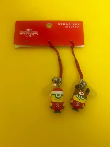 유니버셜 한정 미니언 크리스마스 스트랩 세트 산타 피규어