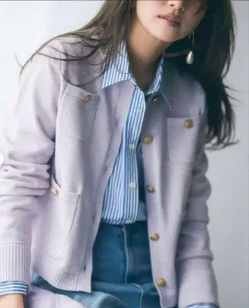 미사용 새상품 저스길리티 니트 자켓 라벤더 1