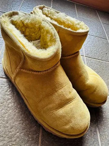 베이지 스웨이드 숏 어그 부츠