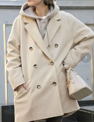 Deuxieme Classe 쇼트 더블 코트 베이지