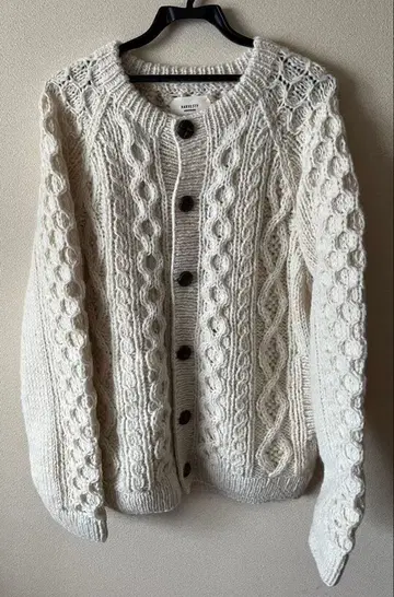 HARVESTY 케이블 니트 가디건