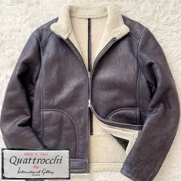 새상품급 XL 사이즈 이탈리아제 BEAMS 무스탕 보머 자켓 양가죽