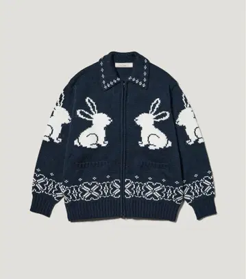 GU x rokh 콜라보레이션 풀 집업 니트 자켓 XL