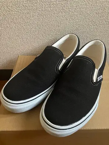 VANS 블랙 슬립온 25cm