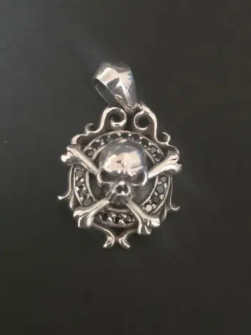 크로스본 스컬 펜던트탑 실버 925