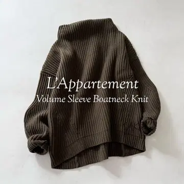 정가 39600엔 라빠르망 VOLUME SLEEVE 보트넥 니트