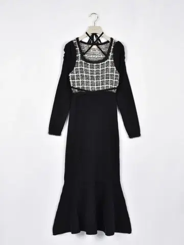 안미르 An MILLE 크로스 머메이드 니트 원피스