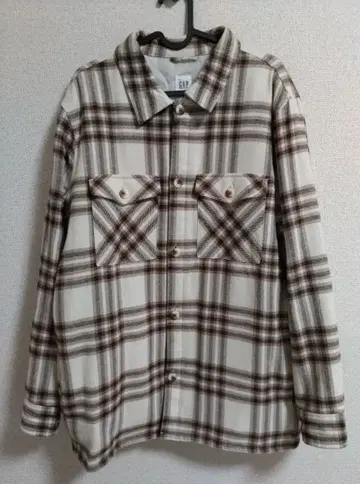 GAP 충전솜 셔츠 아우터 체크 베이지