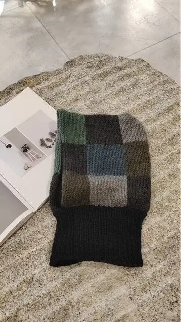 손뜨개질 핸드메이드 체크 무늬 니트 모자