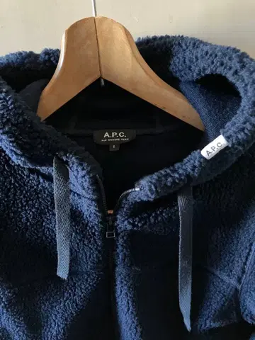 A.P.C. 플리스 후드티 S 네이비 아페세