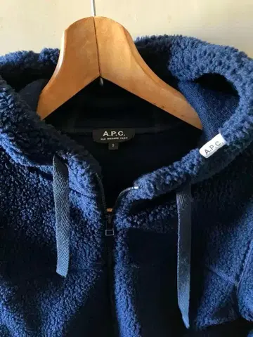 A.P.C. 플리스 후드티 S 네이비 아페세