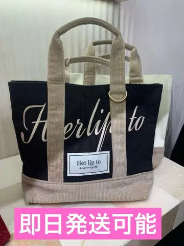 미사용 새상품 herlipto mini tote 루미네 토트백 블랙
