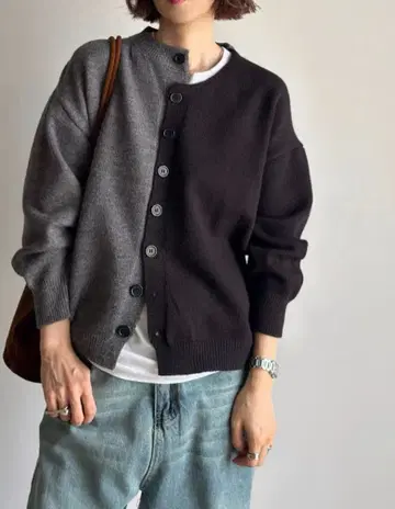 arulle 컬러 세퍼레이트 가디건