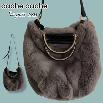 cache cache 그레이 퍼 숄더백