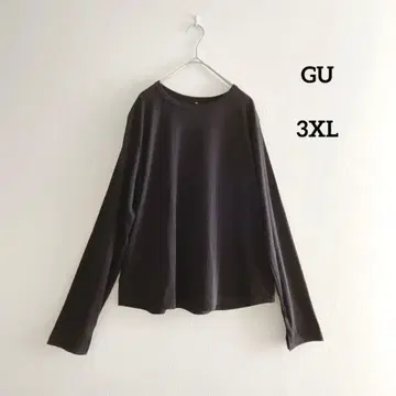 GU 빅 리브 상의 블랙 3XL 루즈핏 긴팔 티셔츠