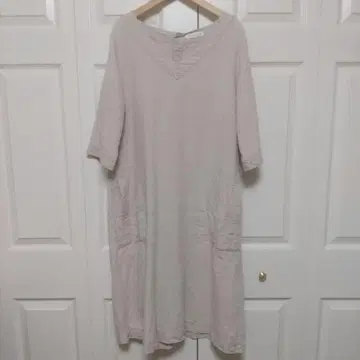 Studio Clip 린넨 V넥 원피스 칠부 소매